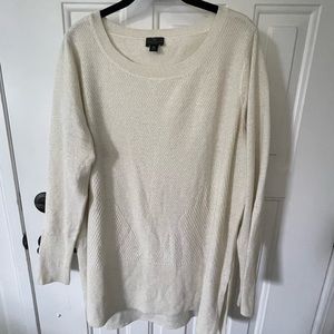 *DONATED* Worthington Women's Sweater | Cream with Shimmer Fabric